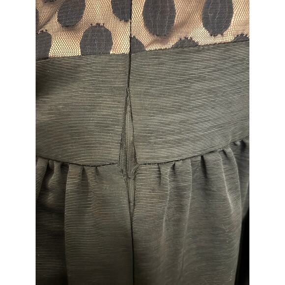 Eliza J Dress Womens 14 Dot Mesh Bodice Fit & Flare Black Nude Polka Dot - Picture 4 of 8